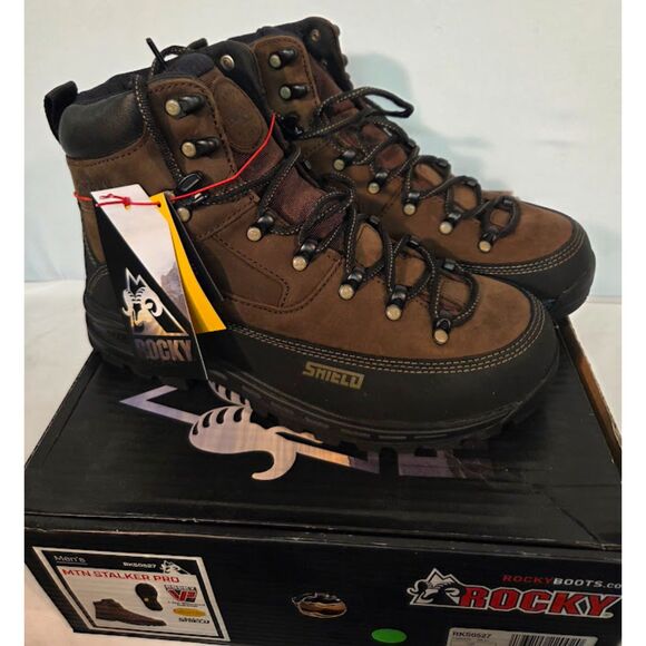Rocky MTN Stalker Pro Waterproof Hunting Boots Vibram Shield Size 9.5 M